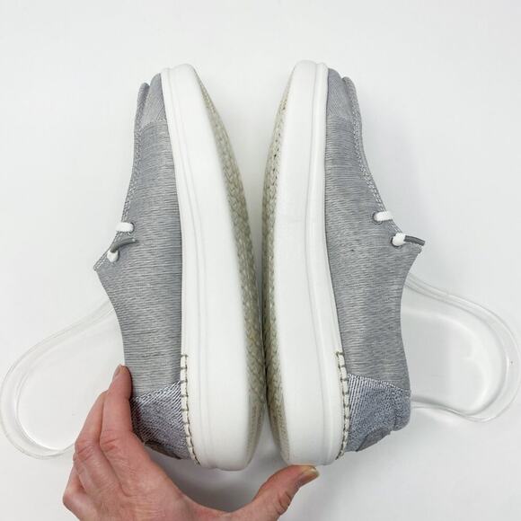 Hey Dude Gray/White Wendy Rise Slip Ons Lace Up Women's Size 7 Moc Toe EUC - Picture 7 of 10